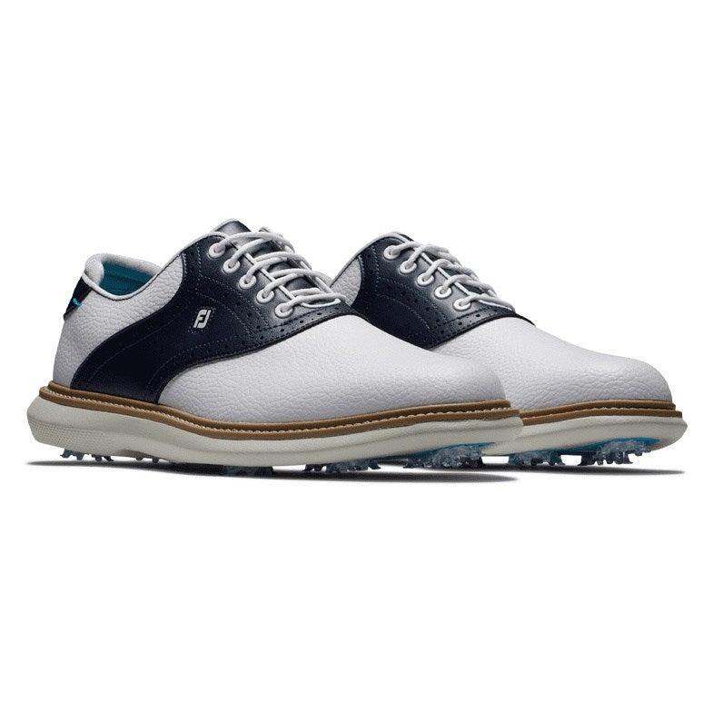 Chaussures De Golf FootJoy Traditions – Blanc, Taille US 12, à Crampons, Cuir