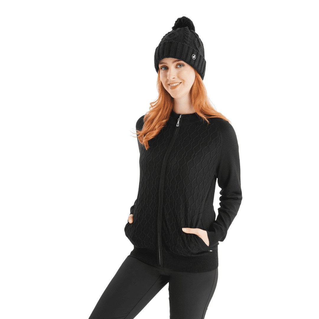 Green Lamb Ladies Krista Fleece Lined Cable Golf Hat AG23998