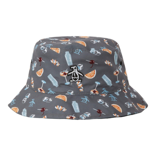 Original Penguin Party Print Reversible Golf Bucket Hat OGAFD004