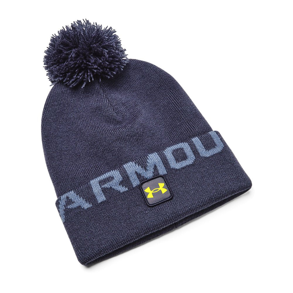 Under Armour Halftime Pom Golf Beanie 1373093 - Tempered Steel/Aurora Purple/Yellow Ray 558 / One Size