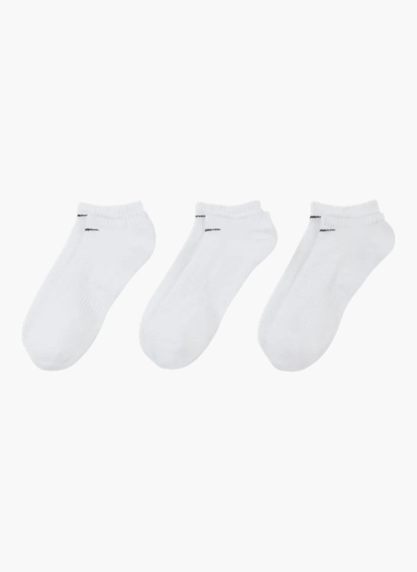 Nike Everyday Cushioned No Show 3 Pack Golf Socks SX7673 White Golf Shoes